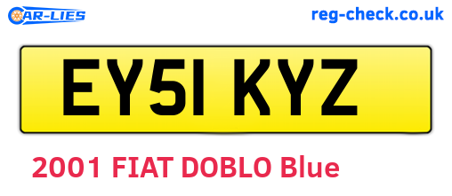 EY51KYZ are the vehicle registration plates.