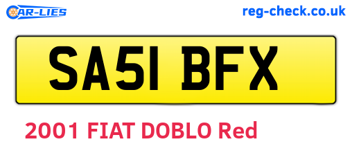 SA51BFX are the vehicle registration plates.