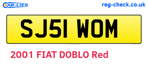 SJ51WOM are the vehicle registration plates.