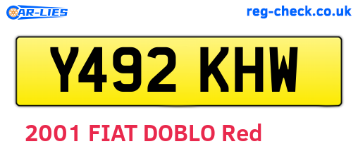 Y492KHW are the vehicle registration plates.