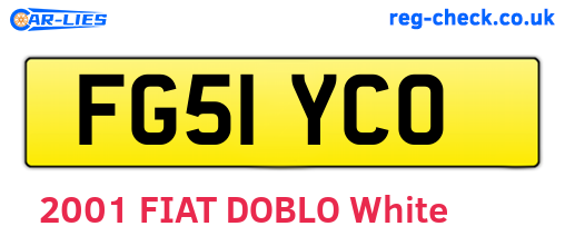 FG51YCO are the vehicle registration plates.