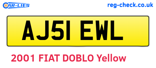 AJ51EWL are the vehicle registration plates.