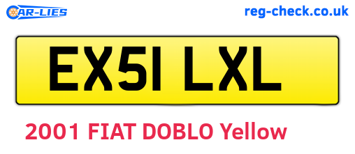 EX51LXL are the vehicle registration plates.
