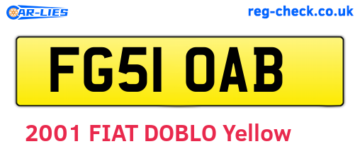 FG51OAB are the vehicle registration plates.