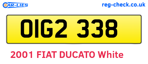 OIG2338 are the vehicle registration plates.