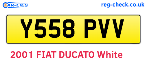 Y558PVV are the vehicle registration plates.