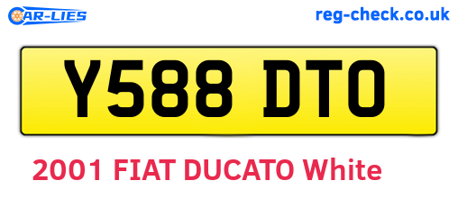 Y588DTO are the vehicle registration plates.