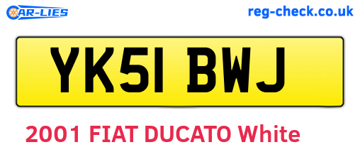 YK51BWJ are the vehicle registration plates.