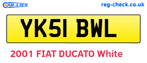 YK51BWL are the vehicle registration plates.
