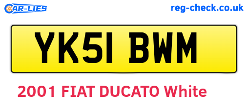 YK51BWM are the vehicle registration plates.