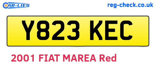 Y823KEC are the vehicle registration plates.