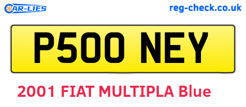 P500NEY are the vehicle registration plates.