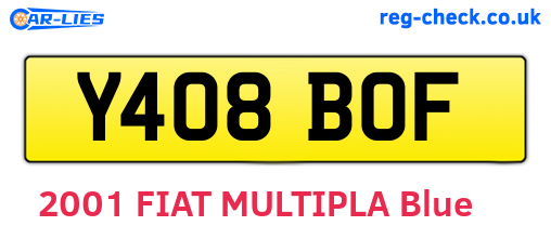 Y408BOF are the vehicle registration plates.