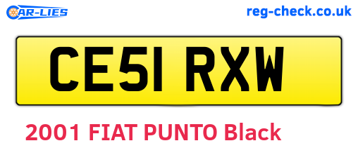 CE51RXW are the vehicle registration plates.