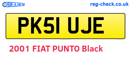 PK51UJE are the vehicle registration plates.
