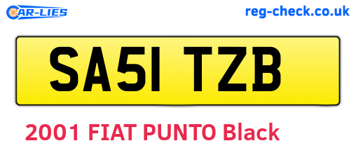 SA51TZB are the vehicle registration plates.