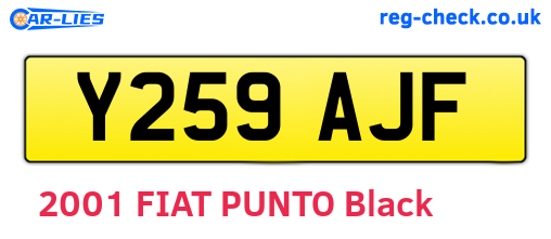 Y259AJF are the vehicle registration plates.