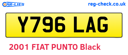 Y796LAG are the vehicle registration plates.