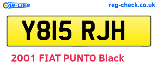 Y815RJH are the vehicle registration plates.