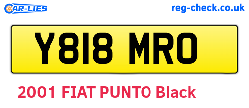Y818MRO are the vehicle registration plates.