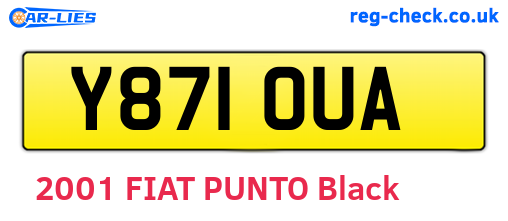 Y871OUA are the vehicle registration plates.