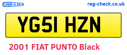 YG51HZN are the vehicle registration plates.