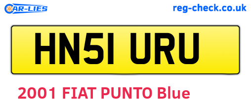 HN51URU are the vehicle registration plates.