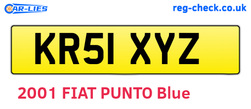 KR51XYZ are the vehicle registration plates.