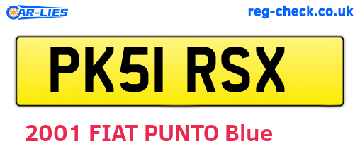 PK51RSX are the vehicle registration plates.
