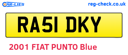 RA51DKY are the vehicle registration plates.