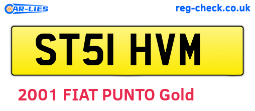 ST51HVM are the vehicle registration plates.
