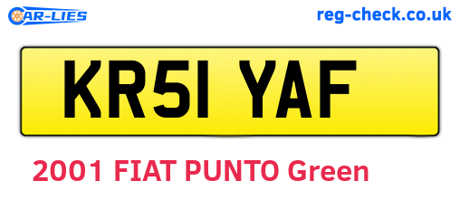KR51YAF are the vehicle registration plates.
