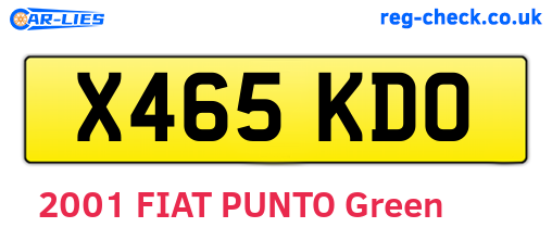 X465KDO are the vehicle registration plates.