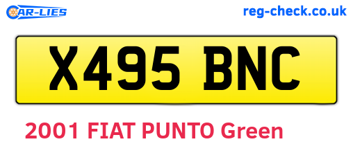 X495BNC are the vehicle registration plates.