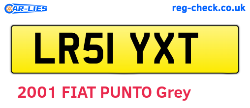 LR51YXT are the vehicle registration plates.