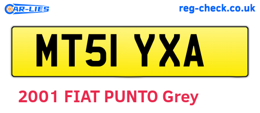 MT51YXA are the vehicle registration plates.