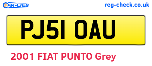 PJ51OAU are the vehicle registration plates.