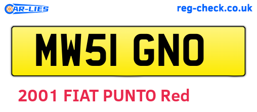MW51GNO are the vehicle registration plates.