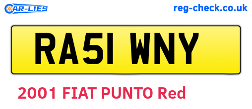RA51WNY are the vehicle registration plates.