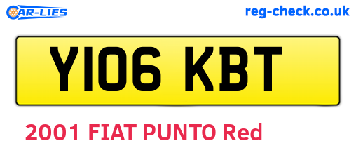 Y106KBT are the vehicle registration plates.