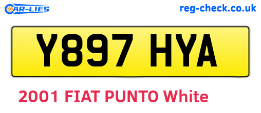 Y897HYA are the vehicle registration plates.