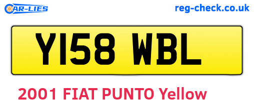 Y158WBL are the vehicle registration plates.