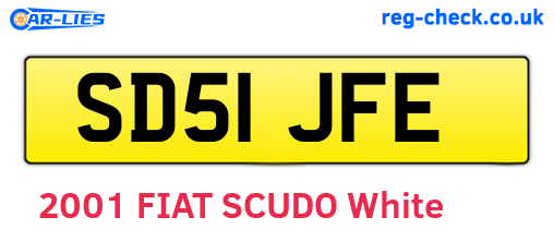 SD51JFE are the vehicle registration plates.