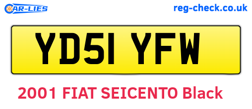 YD51YFW are the vehicle registration plates.
