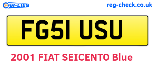 FG51USU are the vehicle registration plates.