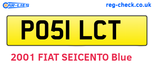 PO51LCT are the vehicle registration plates.