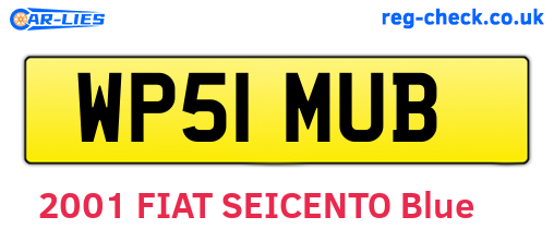 WP51MUB are the vehicle registration plates.