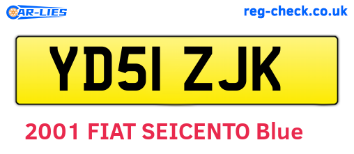 YD51ZJK are the vehicle registration plates.