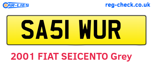 SA51WUR are the vehicle registration plates.