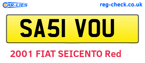 SA51VOU are the vehicle registration plates.